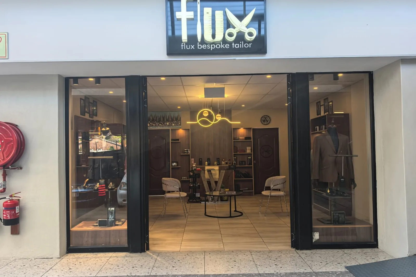 The Flux Bespoke Tailor shopfront at Mountain View, Northcliff